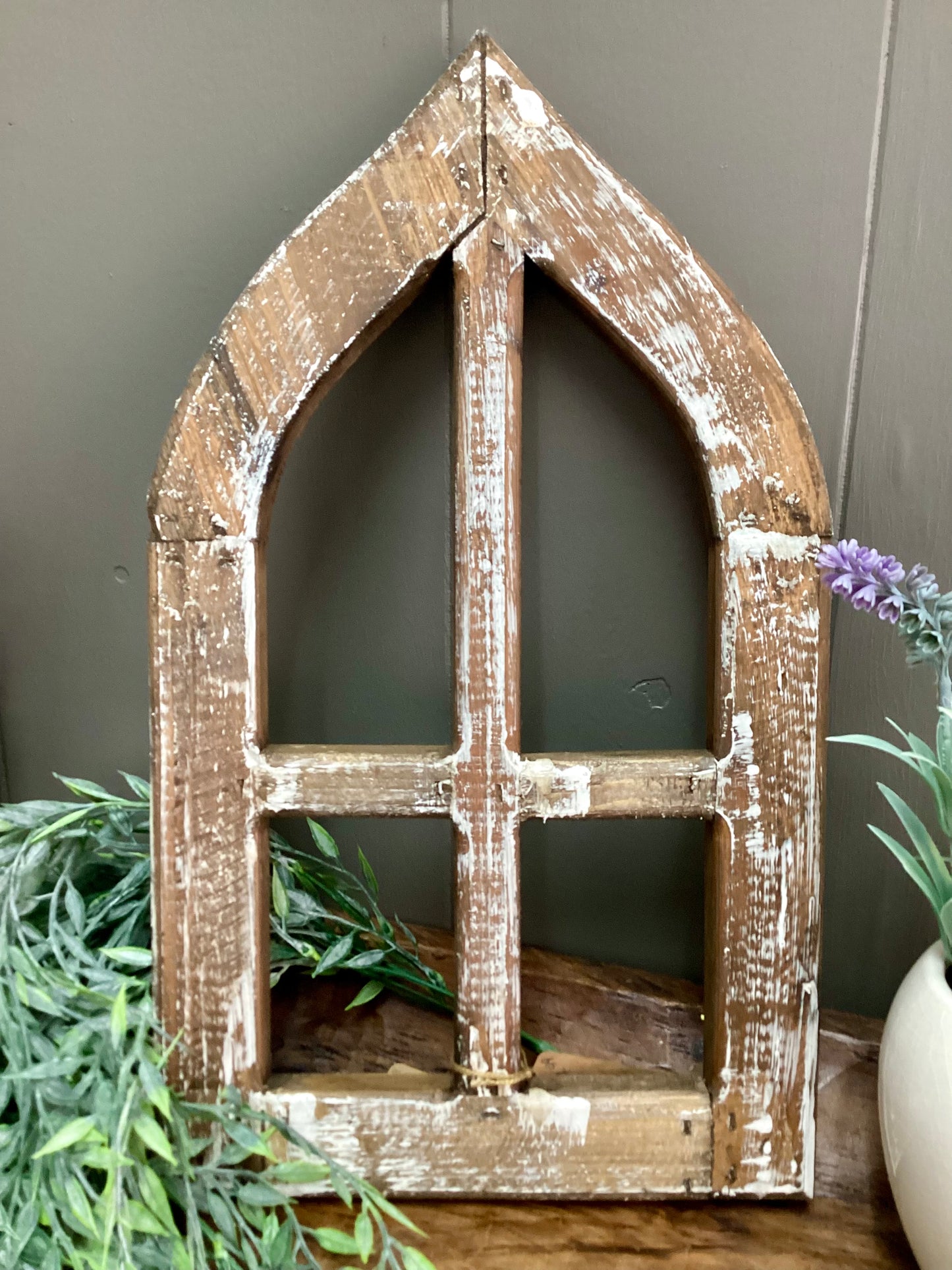 Wooden Arch Window Decor