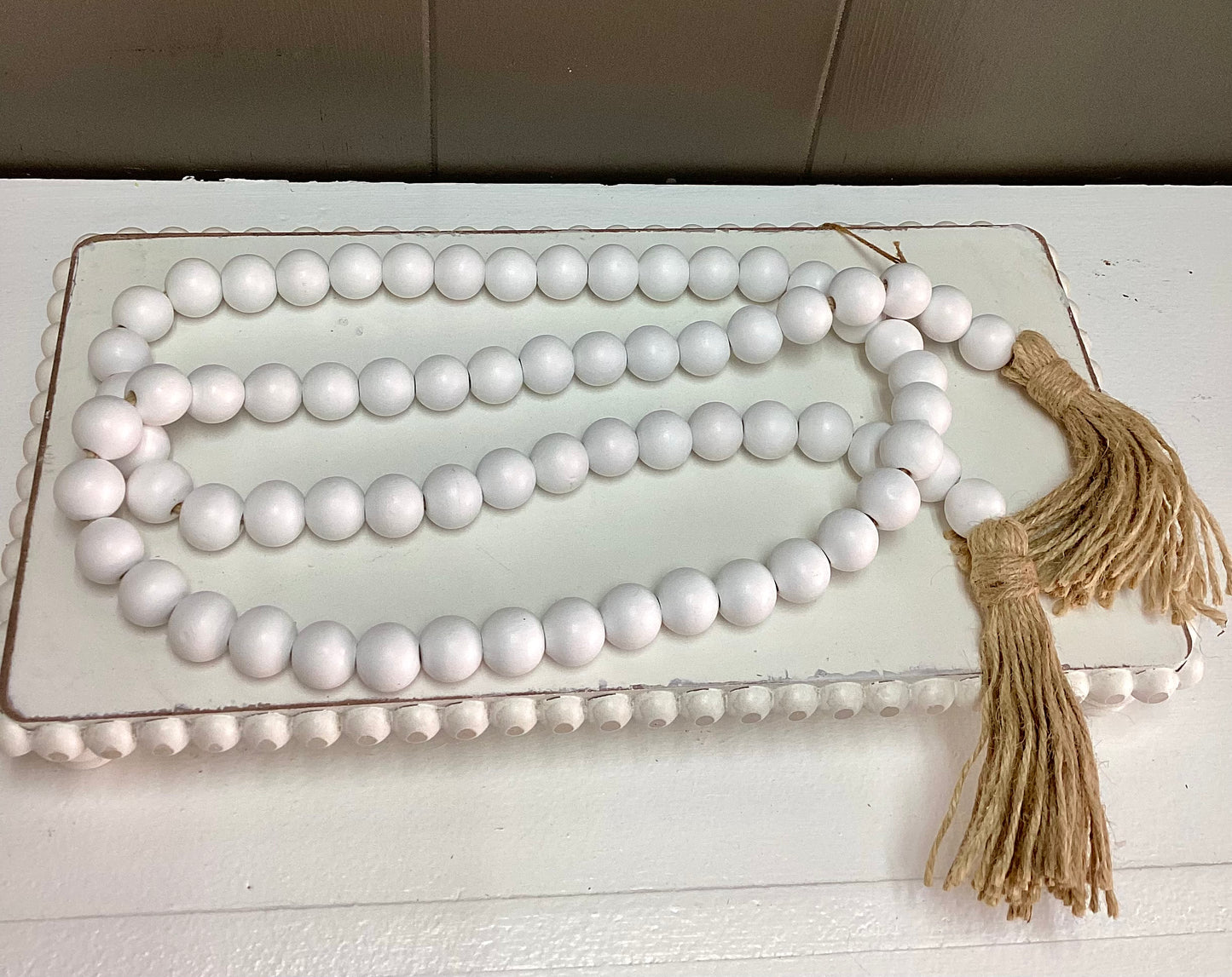White Beaded Garland