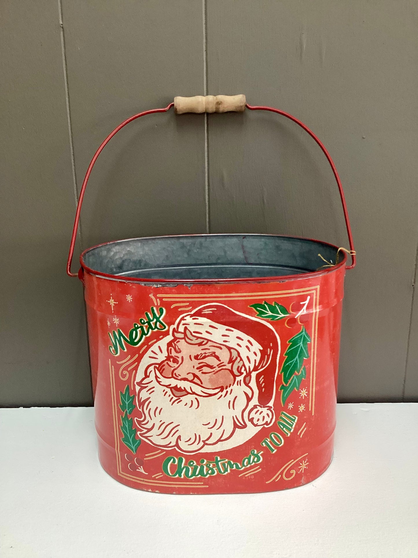 Vintage Christmas Bucket