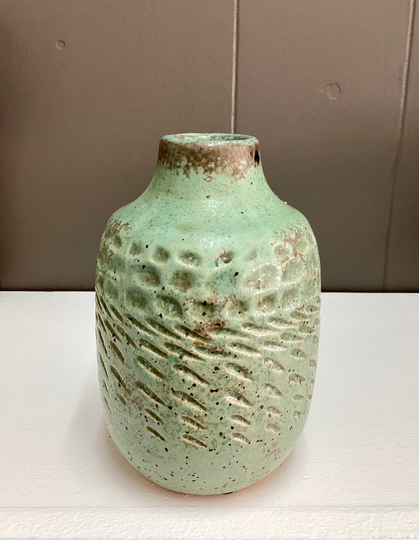 Sea Green Dimpled Vase